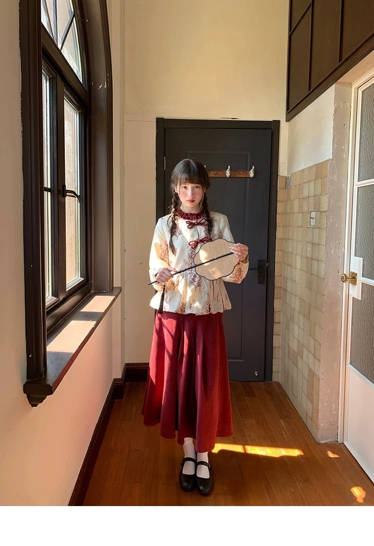 Китайская блузка с вышивкой "Хайтан" детальное фото 12