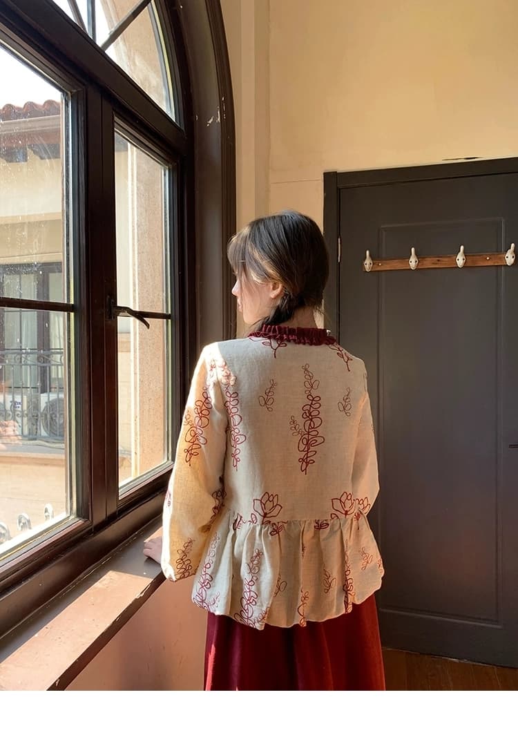 Китайская блузка с вышивкой "Хайтан" детальное фото 13