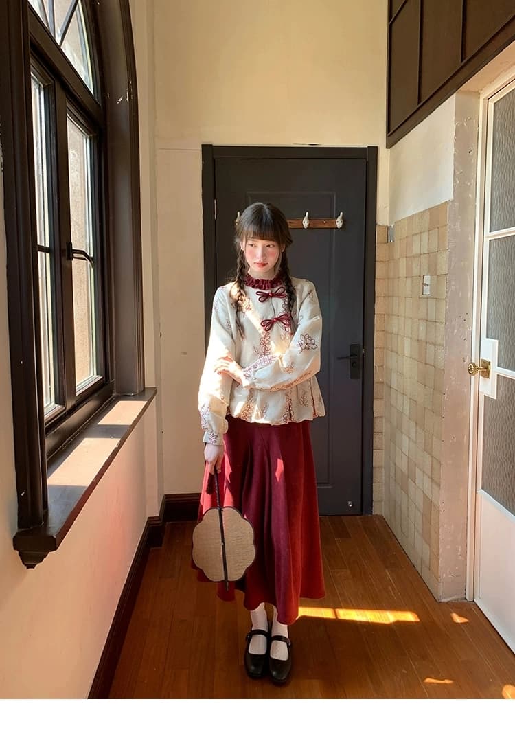 Китайская блузка с вышивкой "Хайтан" детальное фото 9