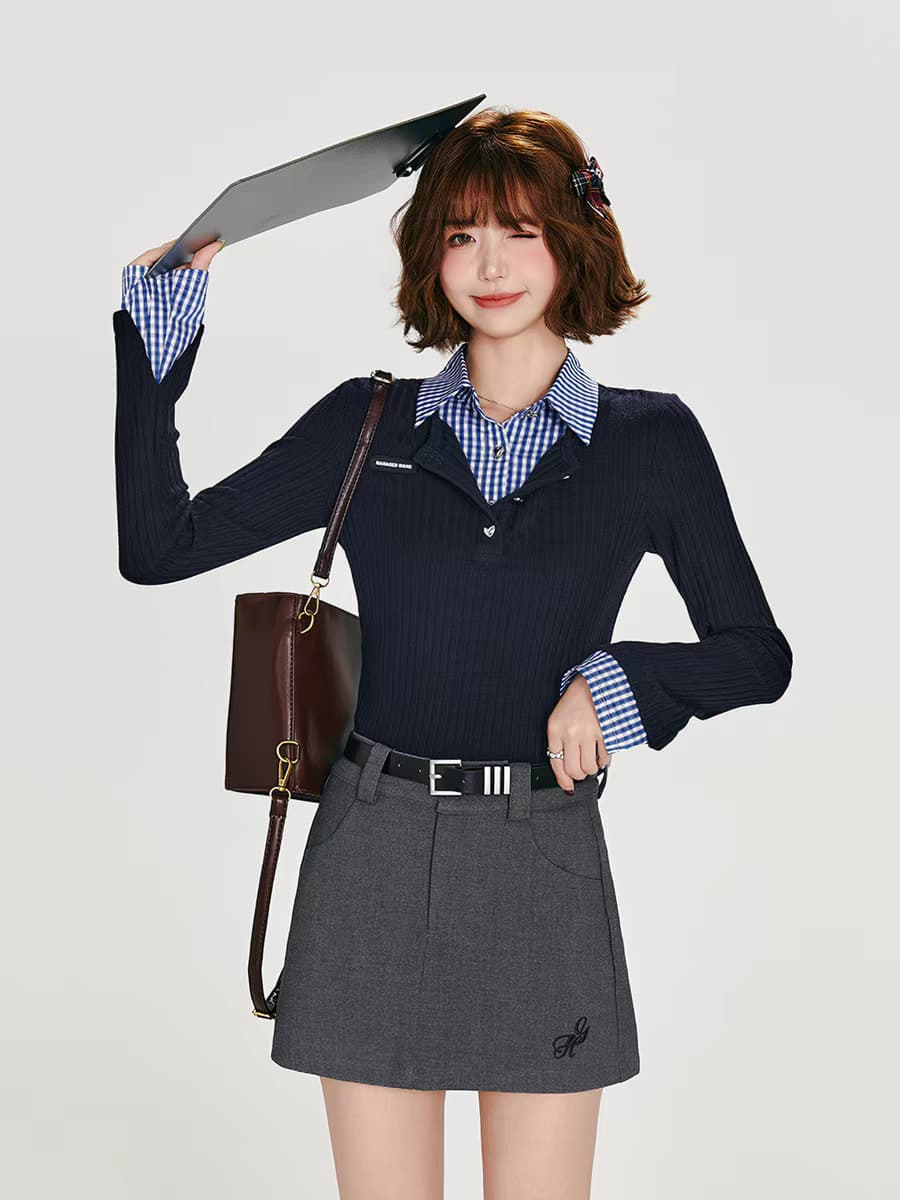 Двухслойная блузка-обманка