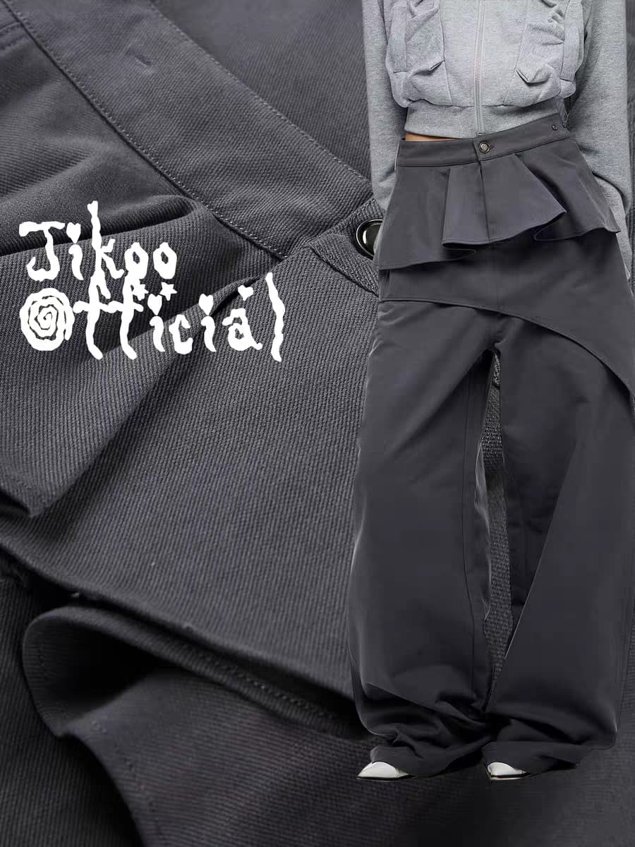 Брюки «Туманные строки» со съёмной драпировкой детальное фото 2