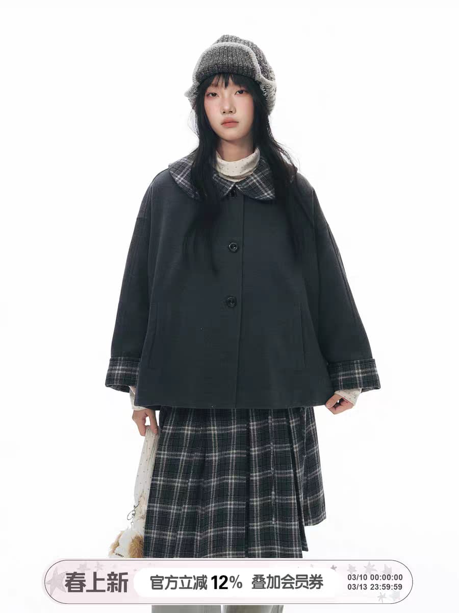 Плащ-накидка в клетку