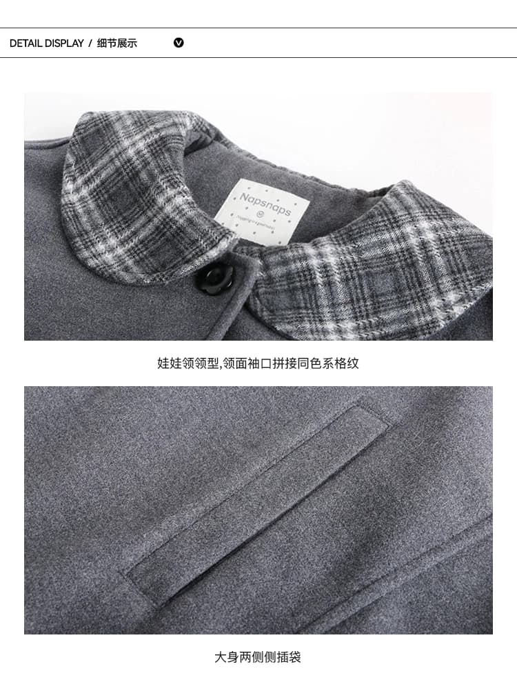 Плащ-накидка в клетку детальное фото 2