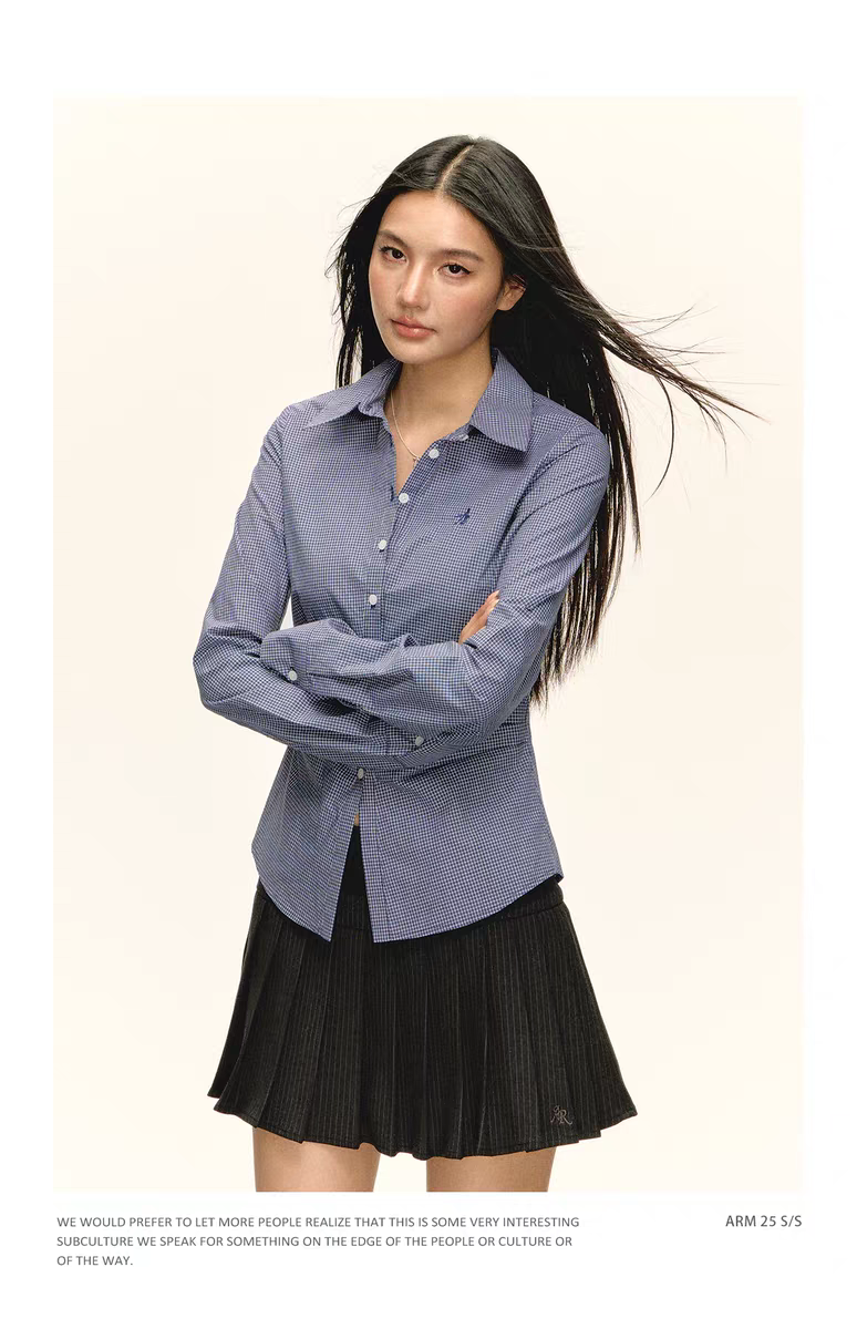 Клетчатая рубашка в винтажном стиле детальное фото 13