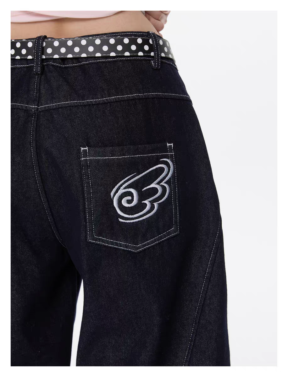 Джинсы «Снег Хоккайдо» с вышивкой пингвин детальное фото 10