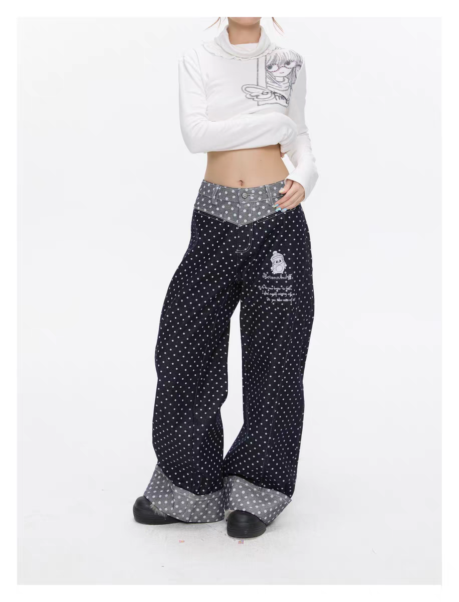 Джинсы «Снег Хоккайдо» с вышивкой пингвин детальное фото 21