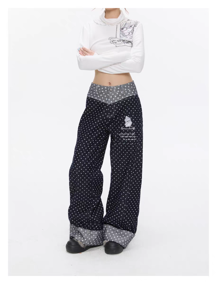 Джинсы «Снег Хоккайдо» с вышивкой пингвин детальное фото 22