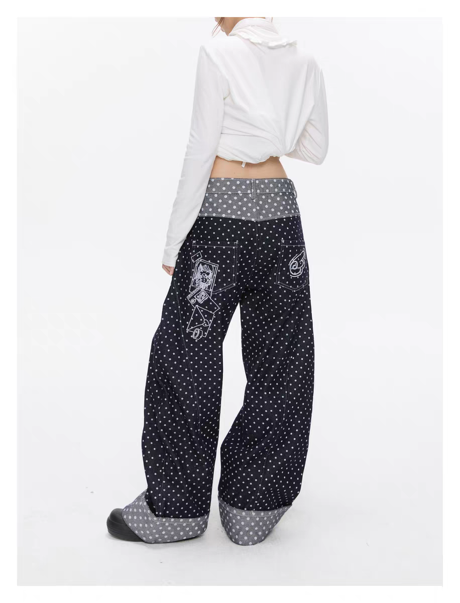 Джинсы «Снег Хоккайдо» с вышивкой пингвин детальное фото 24