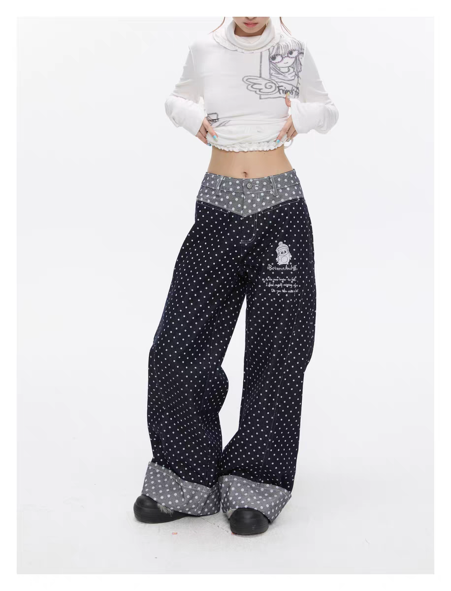 Джинсы «Снег Хоккайдо» с вышивкой пингвин детальное фото 26