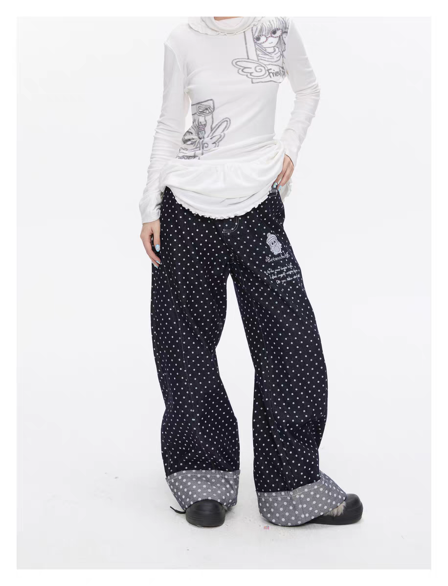 Джинсы «Снег Хоккайдо» с вышивкой пингвин детальное фото 33