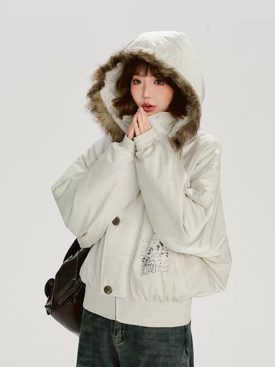 Куртка с меховым воротником