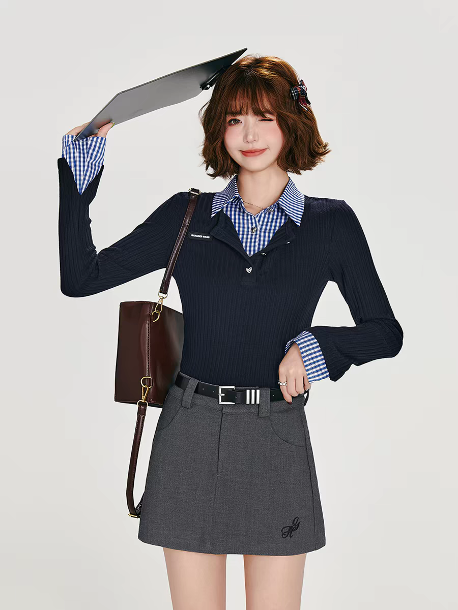 Двухслойная блузка-обманка