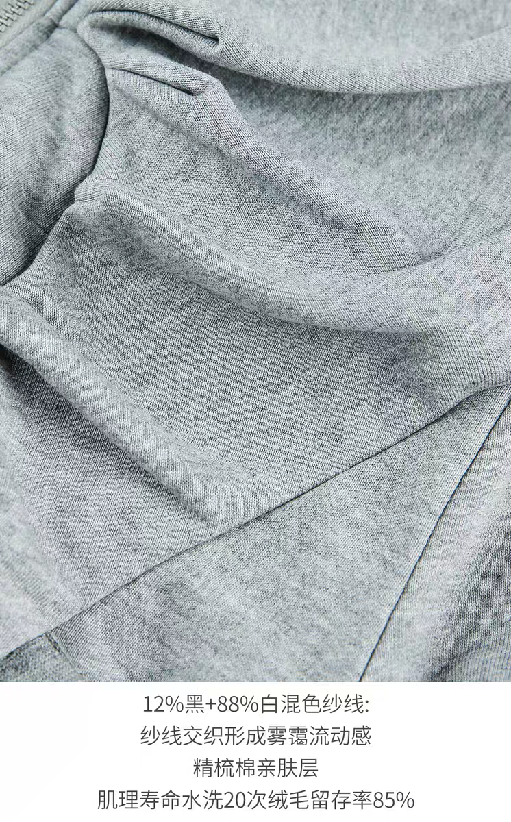 Серая короткая худи «Клыки зверя» детальное фото 4