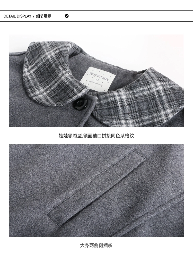 Плащ-накидка в клетку детальное фото 2