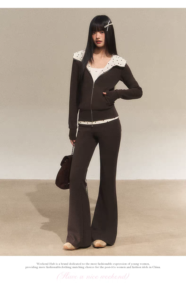 Зип-худи с капюшоном в горошек детальное фото 7