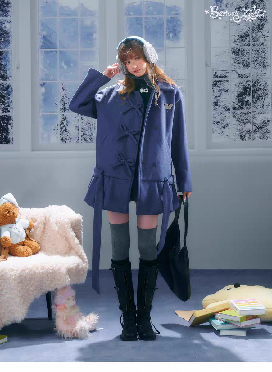 Пальто с бантом и асимметричным подолом детальное фото 22